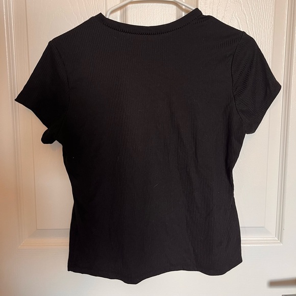 Black Ribbed T-Shirt - Picture 2 of 3